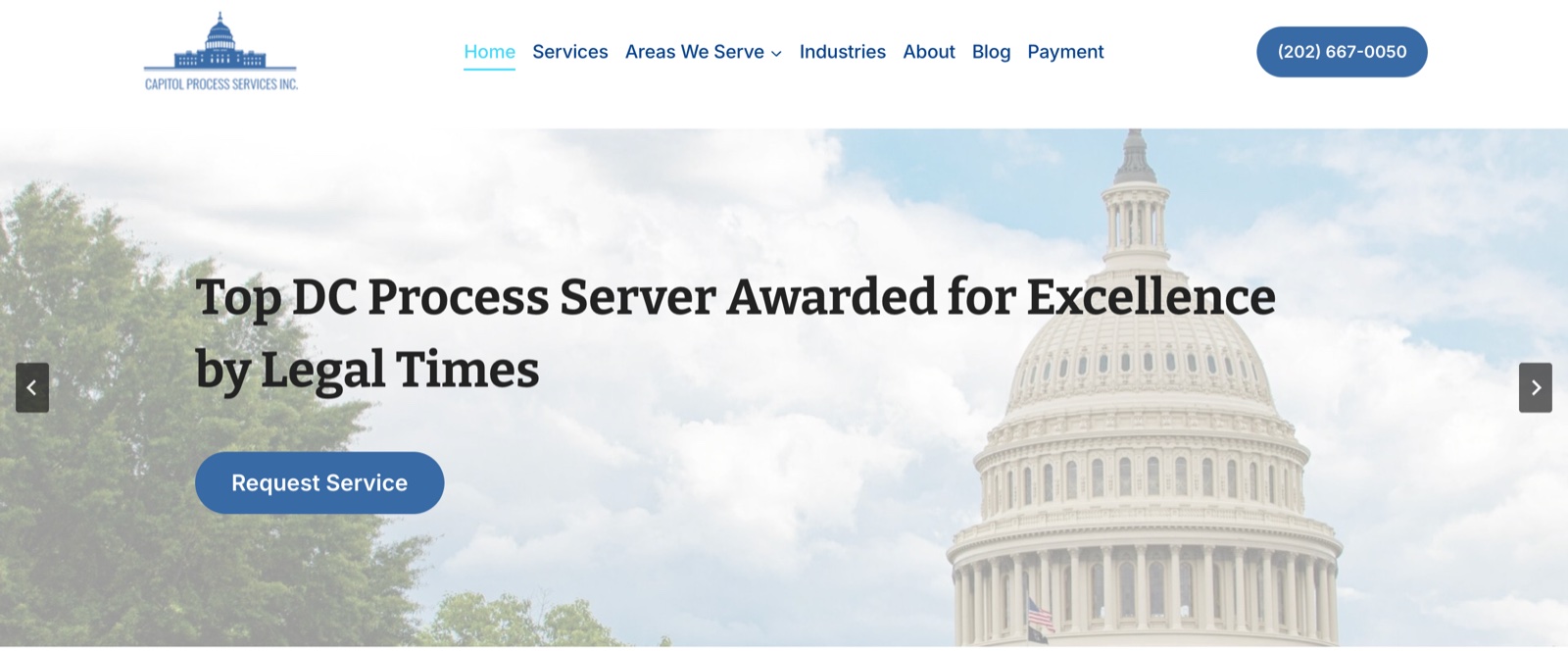 Capitol Process Services website