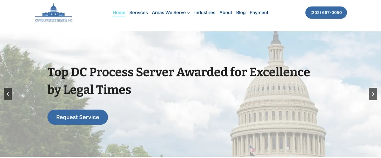Capitol Process Services website