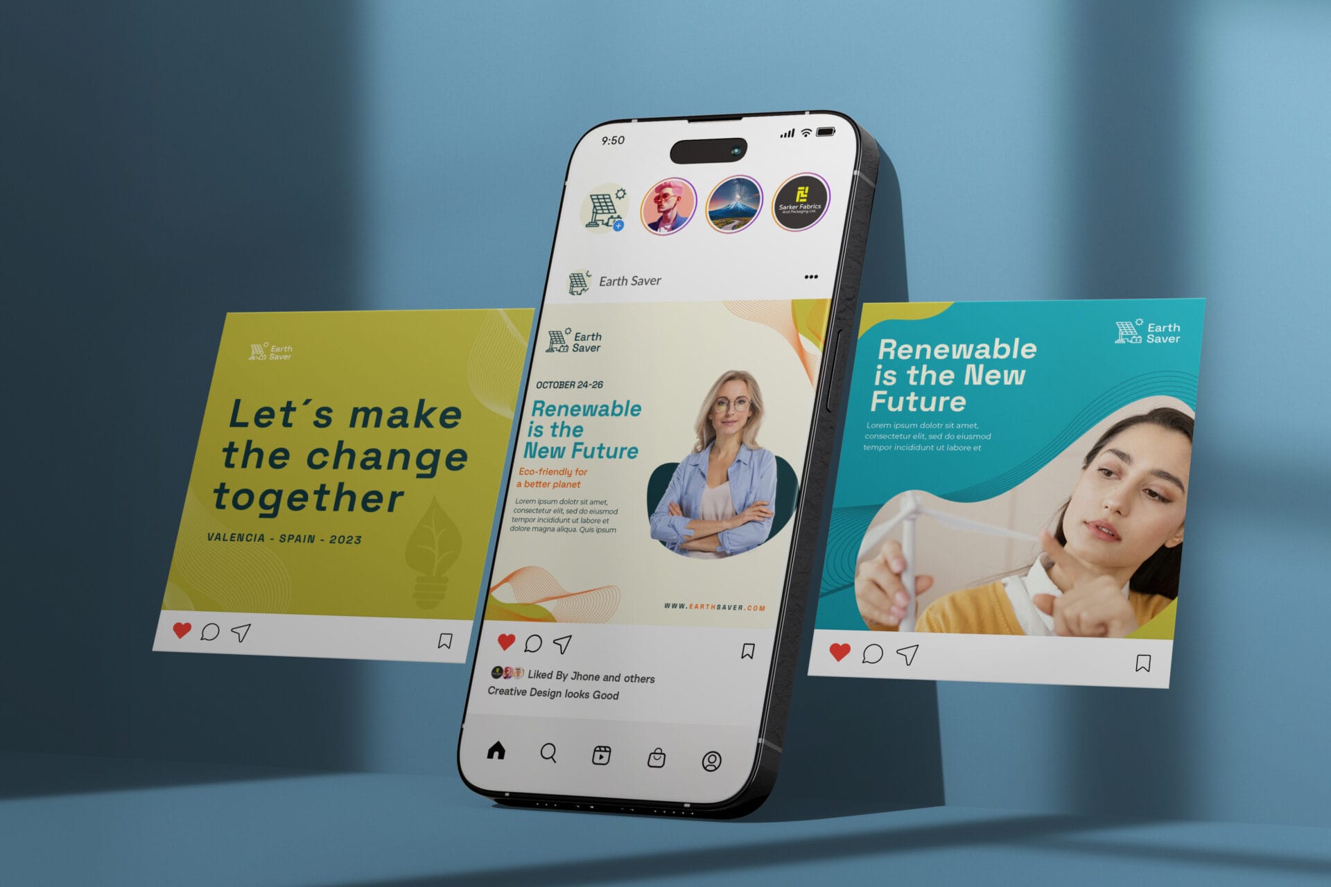 image of three designs presented in a row