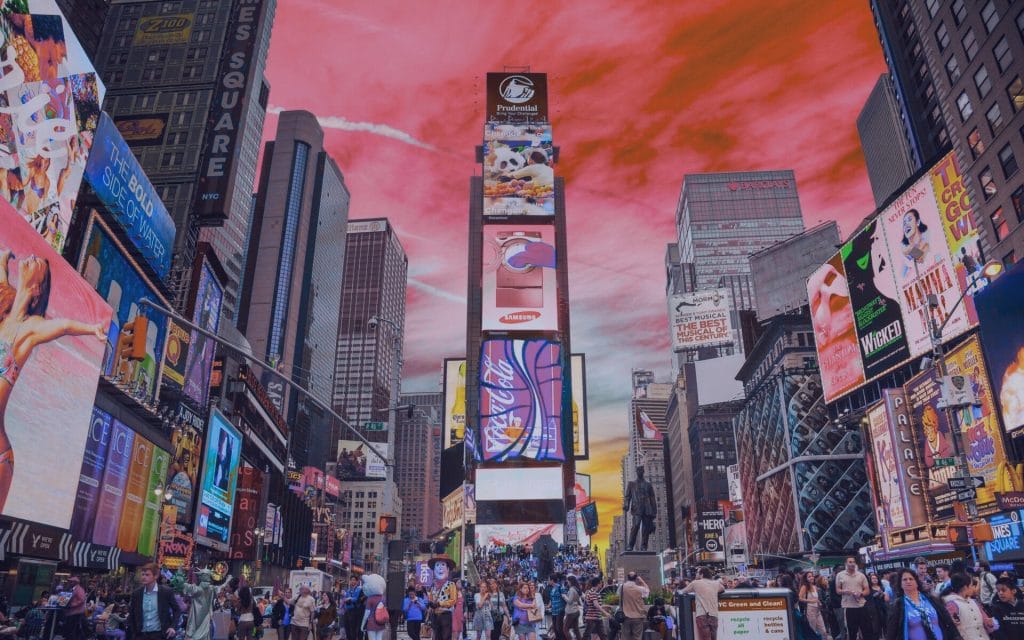 NEW YORK CITY - MAY 11: Times Square with tourists on May 11, 2013 showing how crucial brand identity is for businesses.